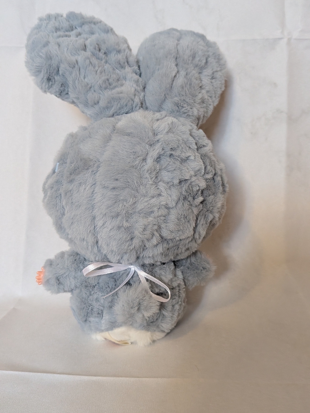 Gray Plush Bunny Doll with Blue Bib - Baby Chase - Picture 3 of 3